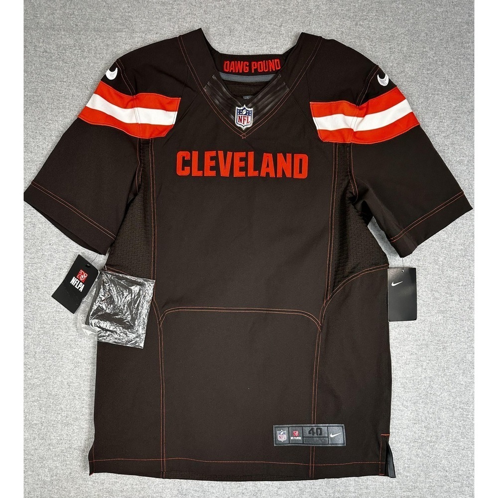 Cleveland Browns Jersey Mens 40 Brown Orange NFL Football Nike On Field Blank